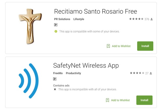 Recitiamo Santo Rosario Free и SecurityNet Wireless App