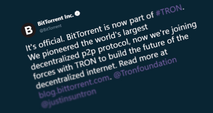 BitTorrent Inc. официально подтвердила покупку сервисом платформой Tron